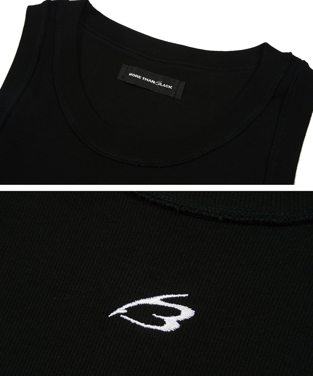 모어댄블랙(MORE THAN BLACK) NEW CUT OFF SLEEVELESS - BLACK