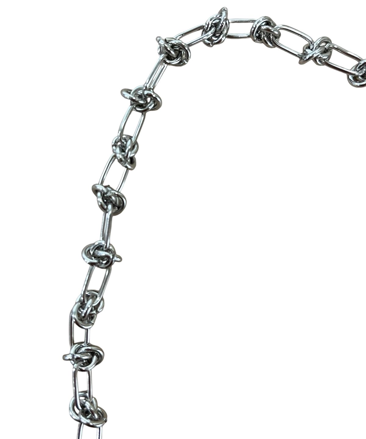 스케이터락(SK8ER ROCK) Padlock Mixed Ring Chain Necklace ((steel))