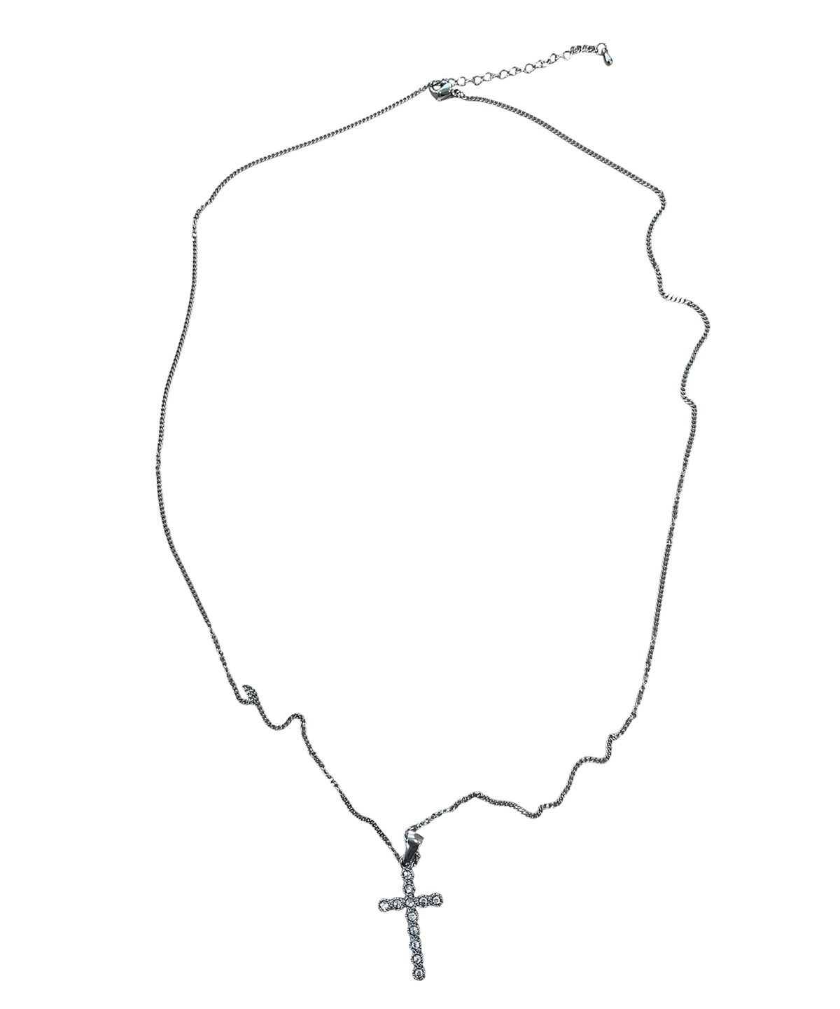스케이터락(SK8ER ROCK) Cubic Cross Thin Chain Necklace ((streel))