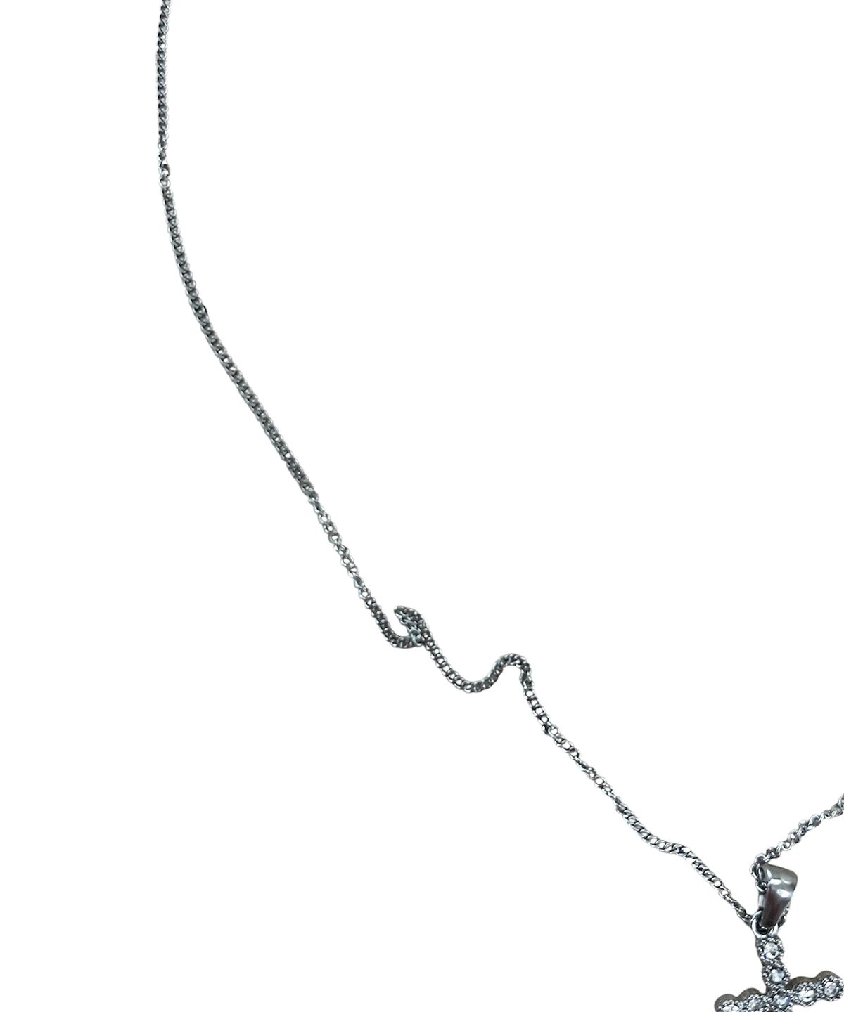 스케이터락(SK8ER ROCK) Cubic Cross Thin Chain Necklace ((streel))