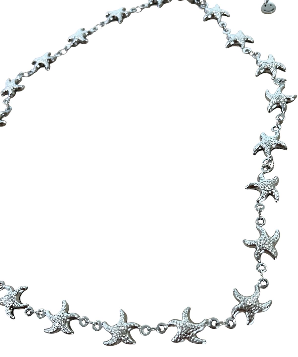 스케이터락(SK8ER ROCK) Starfish In A Row Chain Necklace ((steel))