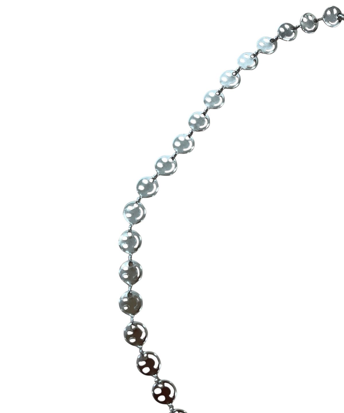 스케이터락(SK8ER ROCK) Smiley In Row Chain Necklace ((steel))