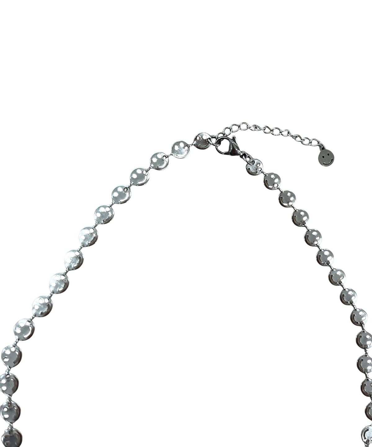 스케이터락(SK8ER ROCK) Smiley In Row Chain Necklace ((steel))