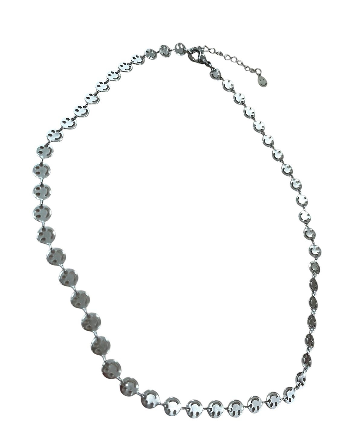 스케이터락(SK8ER ROCK) Smiley In Row Chain Necklace ((steel))