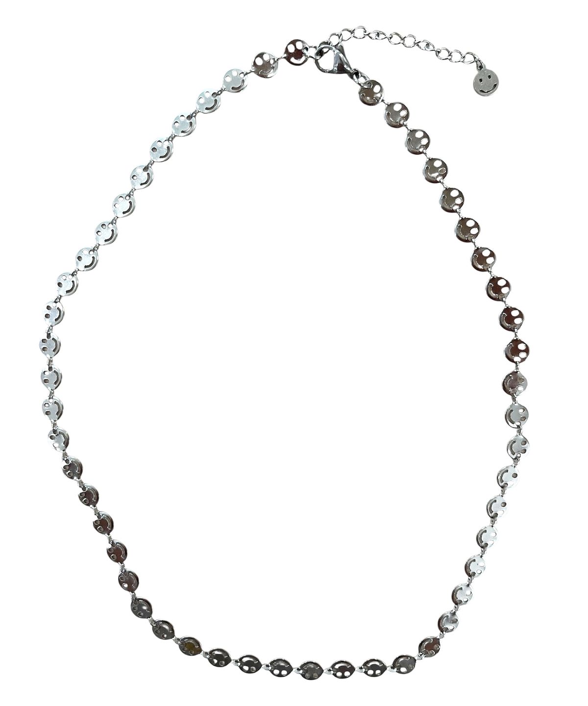 스케이터락(SK8ER ROCK) Smiley In Row Chain Necklace ((steel))
