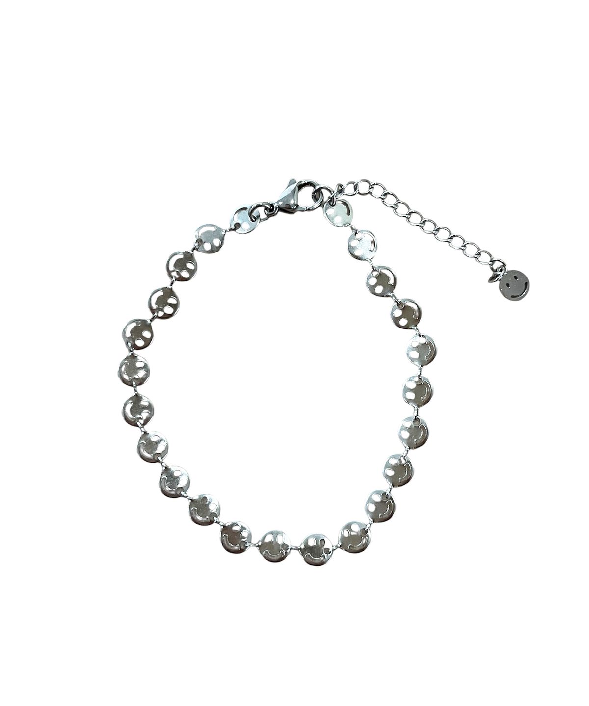 스케이터락(SK8ER ROCK) Smiley In A Row Chain Bracelet ((steel))
