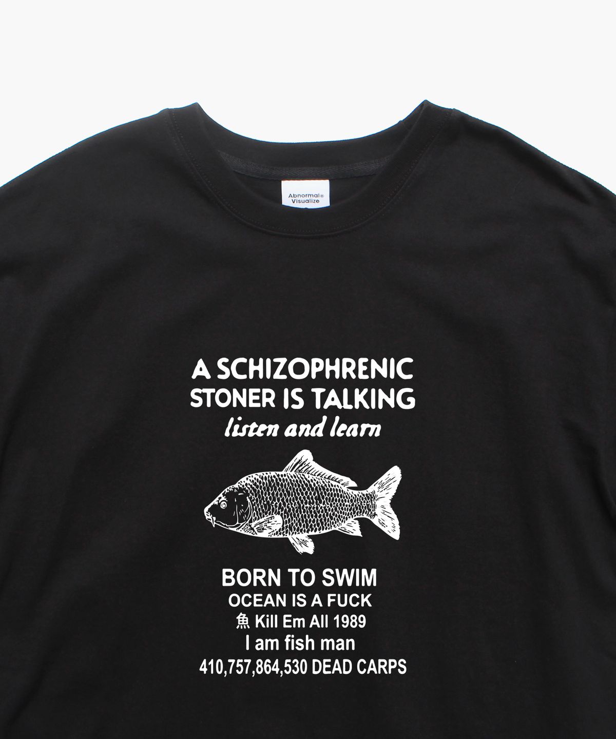 앱놀머씽(ABNORMALTHING) FISHING 오버핏 티셔츠 블랙 (FISHING T-SHIRT BLACK)