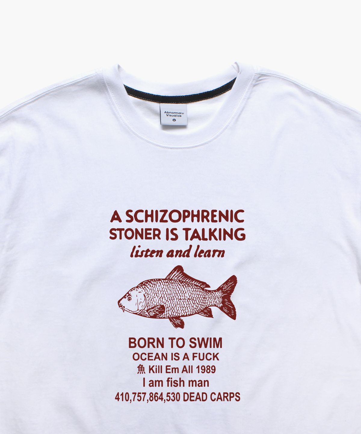 앱놀머씽(ABNORMALTHING) FISHING 오버핏 티셔츠 화이트 (FISHING T-SHIRT WHITE)