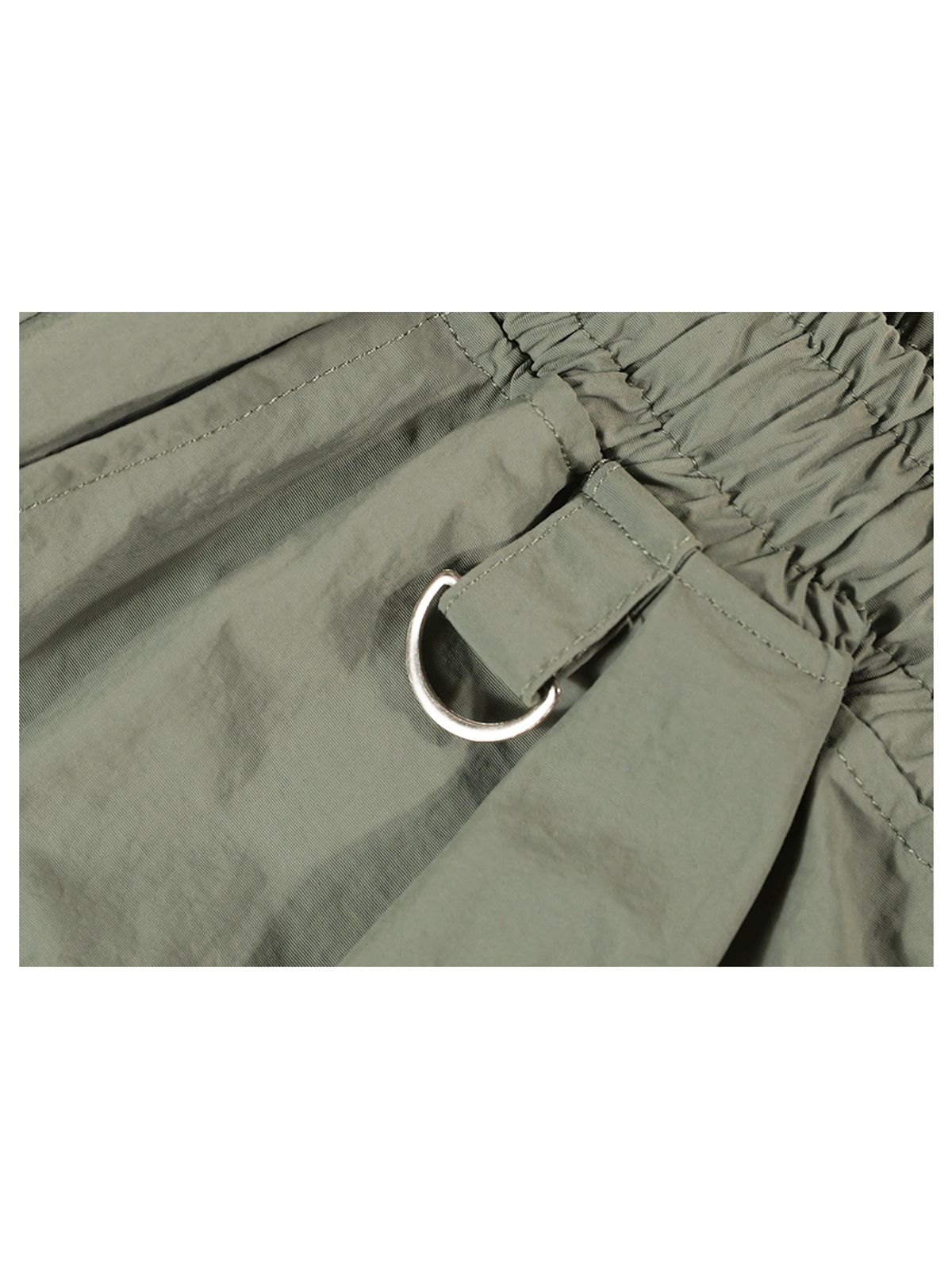 구빈(GUBIN) [SEASON OFF] 패치 포인트 나일론 카고 하프팬츠 - 카키