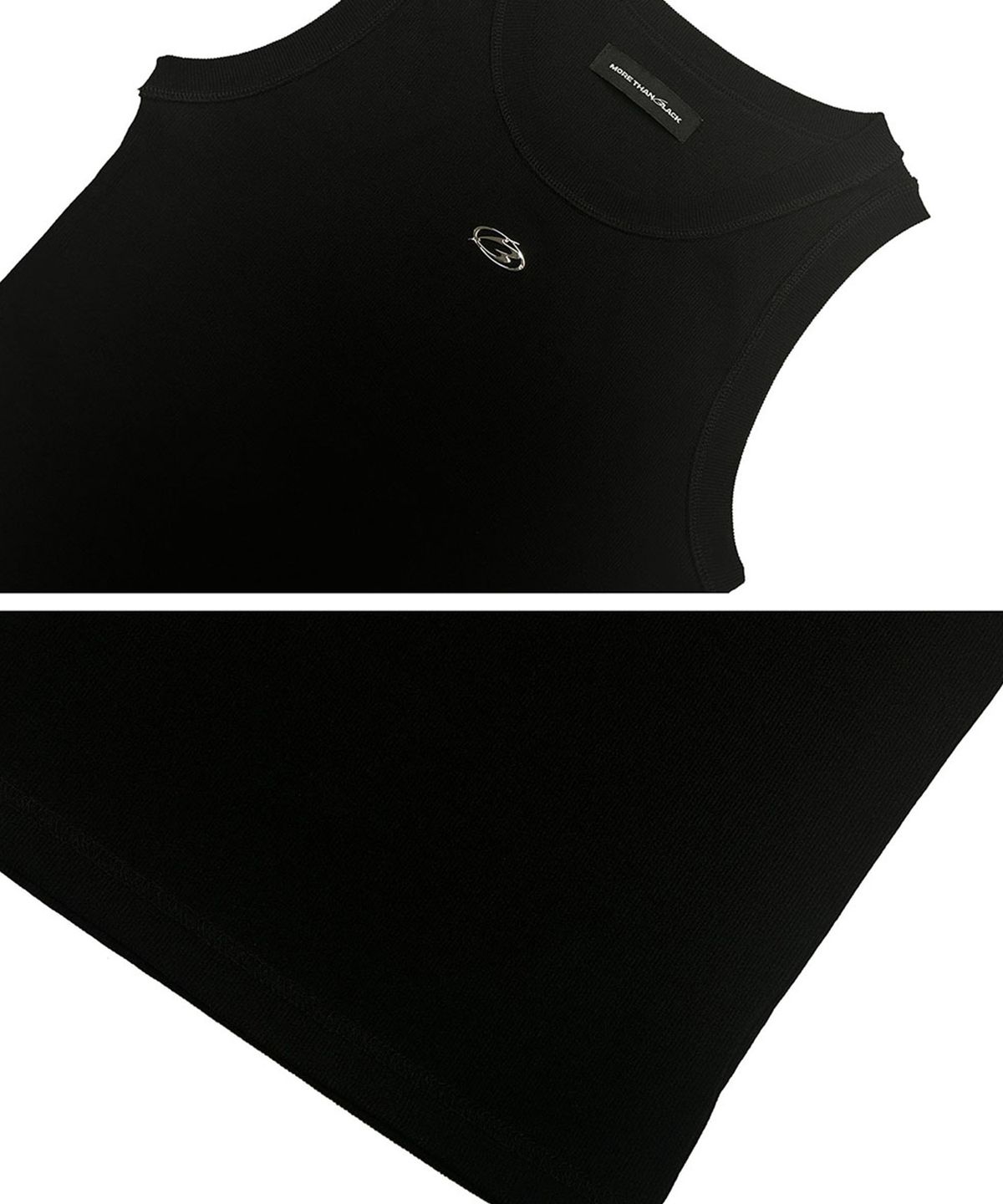 모어댄블랙(MORE THAN BLACK) LOGO CUT OFF CARDIGAN SET