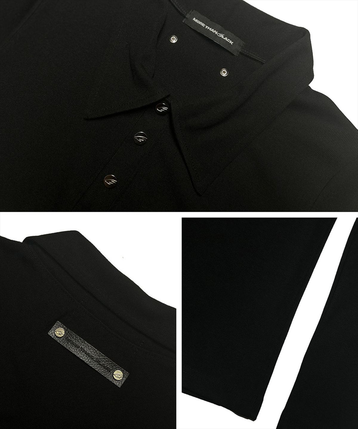 모어댄블랙(MORE THAN BLACK) SNAP COLLAR LONG SLEEVE