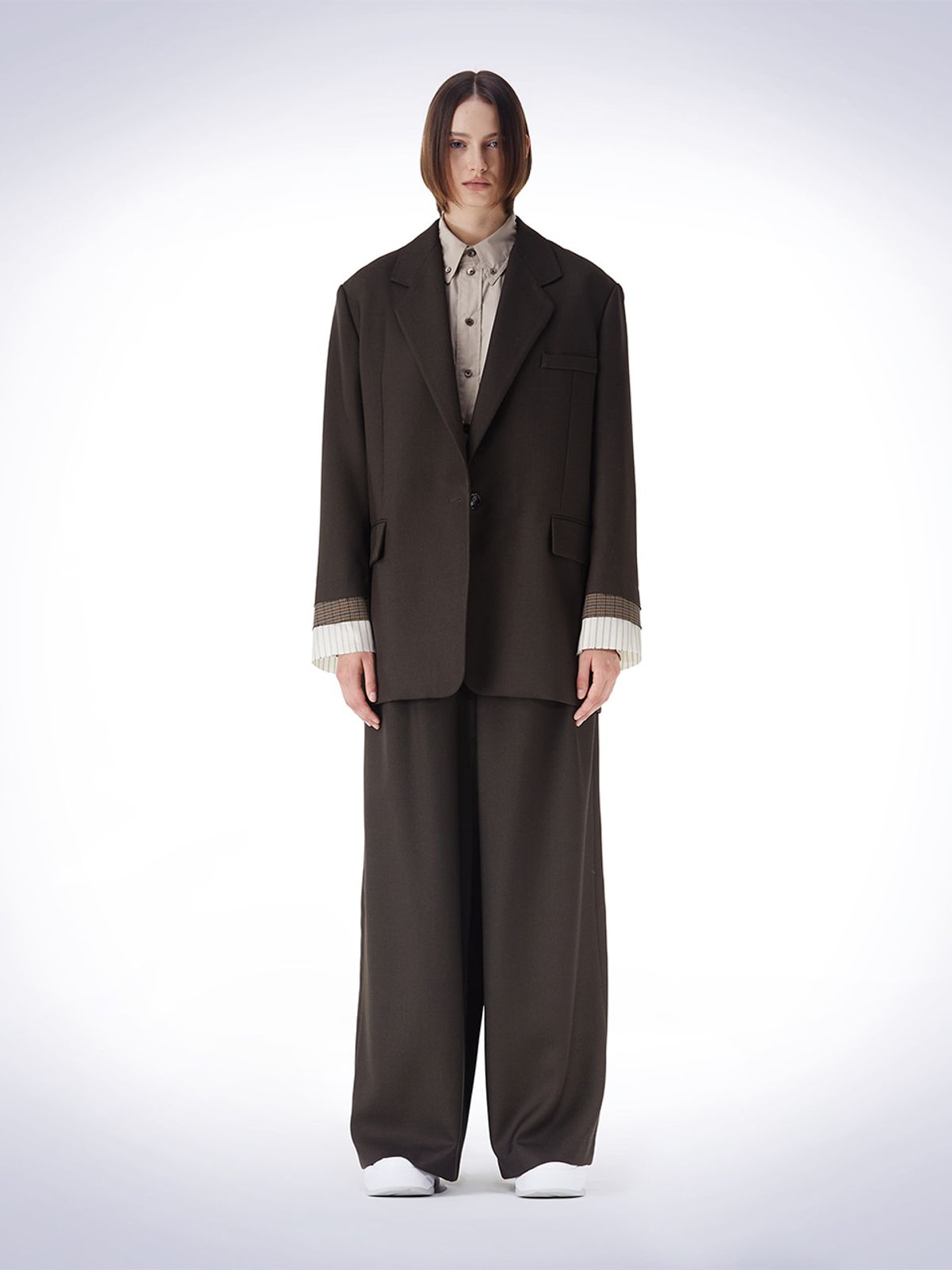 하우스공칠이씨(HAUS072C) COLORING SLEEVE JACKET BROWN