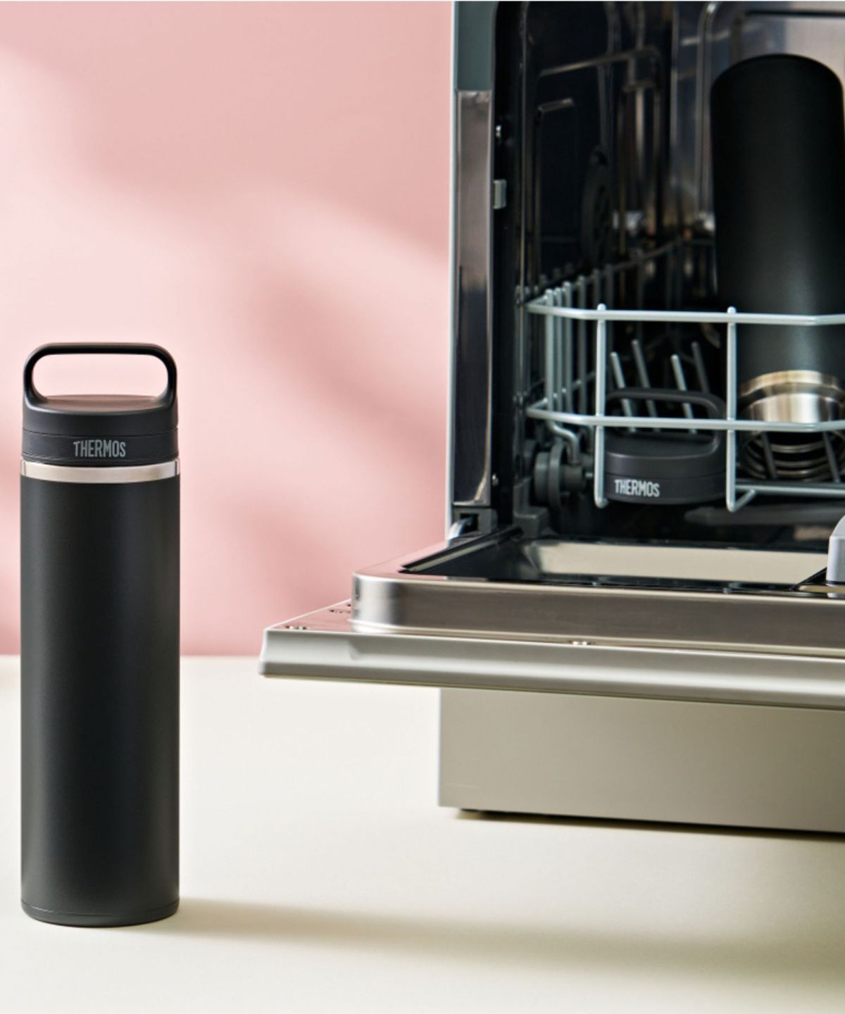 써모스(THERMOS) 보온보냉 캐리 핸들 텀블러 JOW-600K (600ml) 식기세척기용