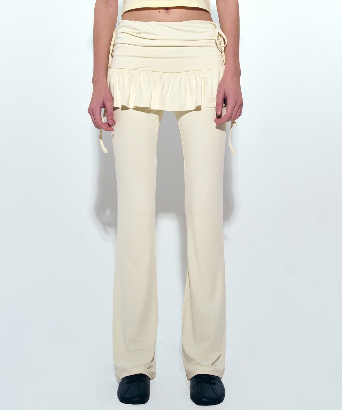 닉앤니콜(NICK&NICOLE) LAYERED RUFFLE SKIRT PANTS_CREAM
