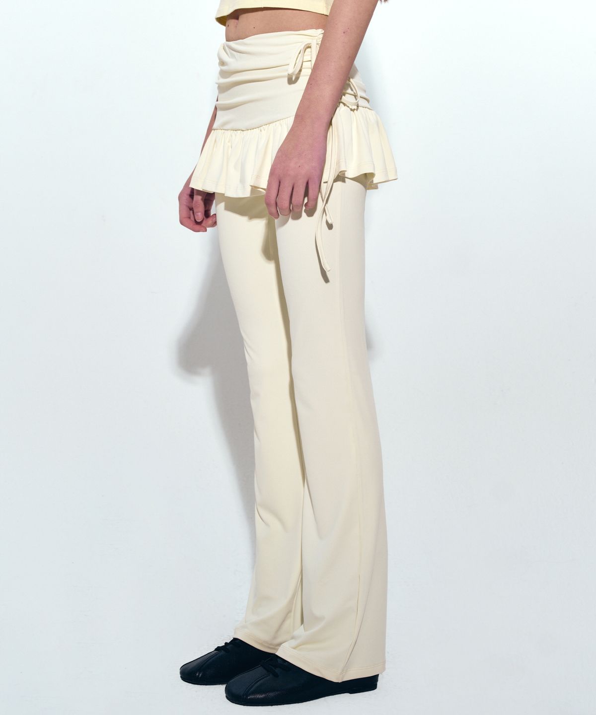 닉앤니콜(NICK&NICOLE) LAYERED RUFFLE SKIRT PANTS_CREAM