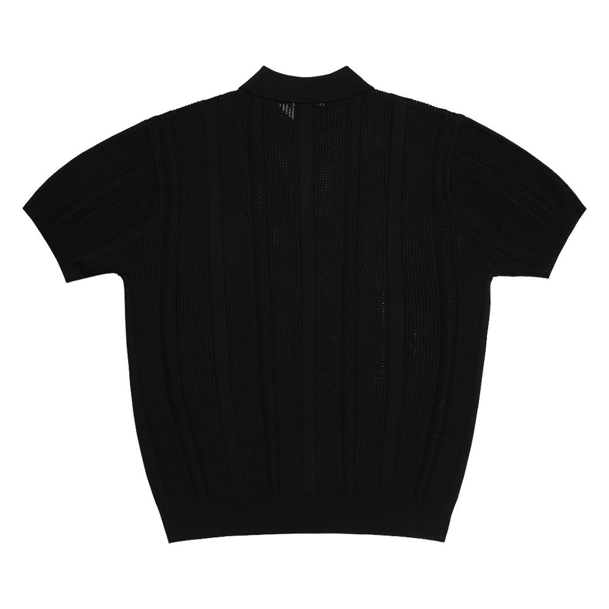 솔티(SORTIE) Mesh Mixed Crochet Polo Knit (Black)