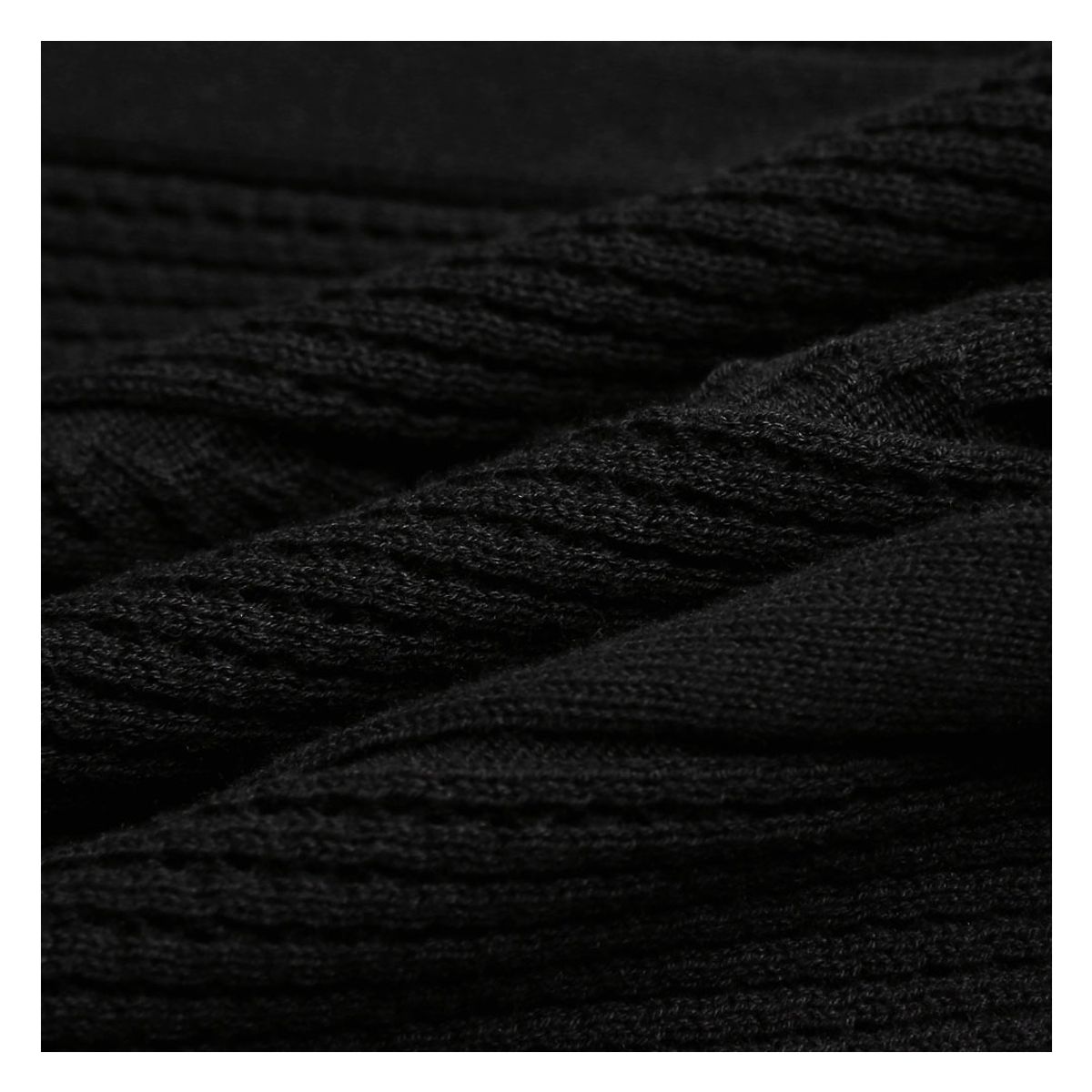 솔티(SORTIE) Mesh Mixed Crochet Polo Knit (Black)