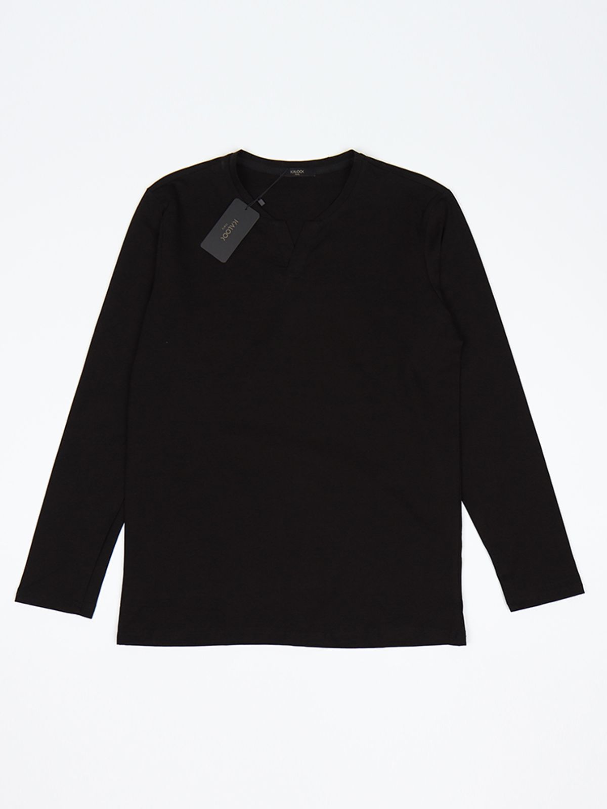 이카룩(IKALOOK) 브이 라운드 무지 긴팔 티셔츠 TEE174