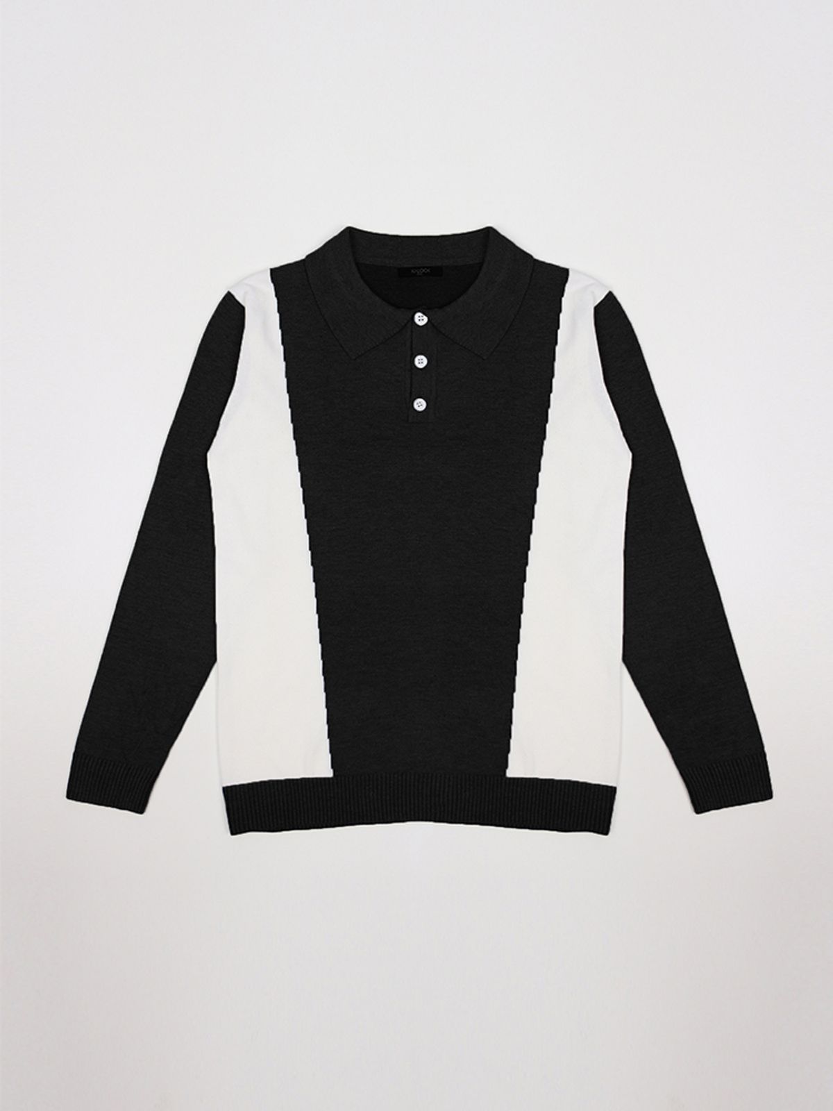 이카룩(IKALOOK) 남성 와이드 카라 긴팔 니트 티셔츠 TEE107