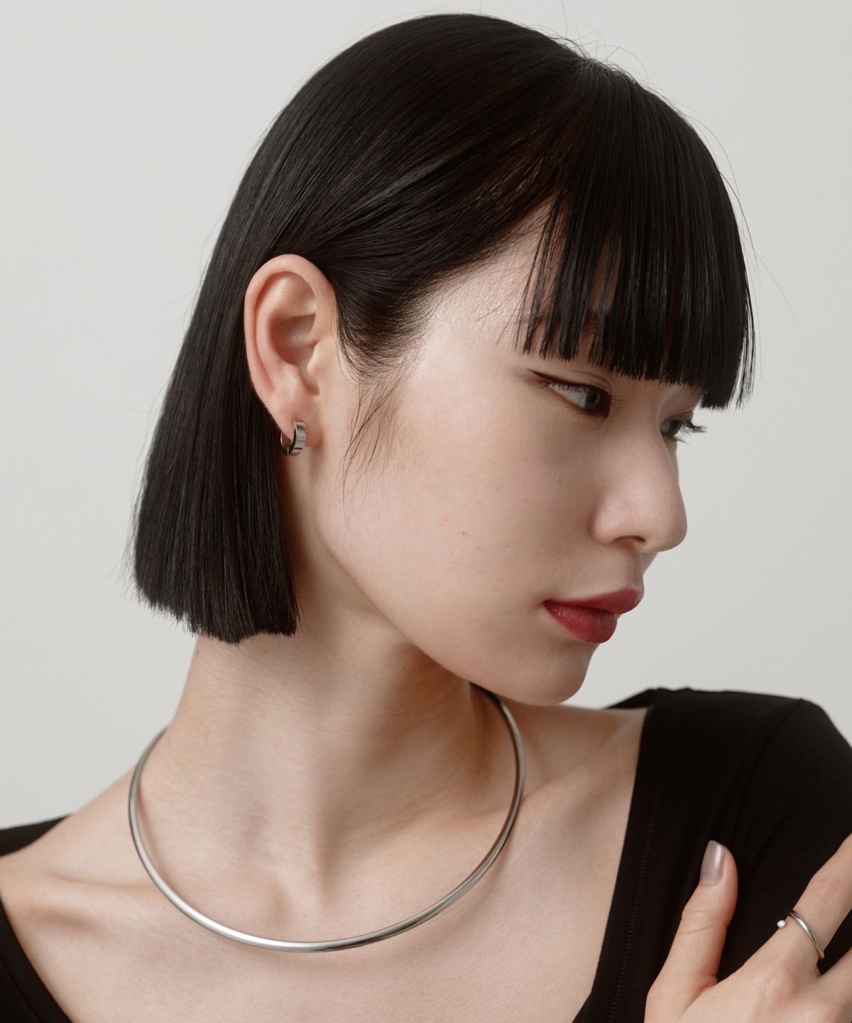 노비스도쿄(NOVICE TOKYO) 후프 이어링 [남녀공용] Hoop Earring［Stainless］ / Silver