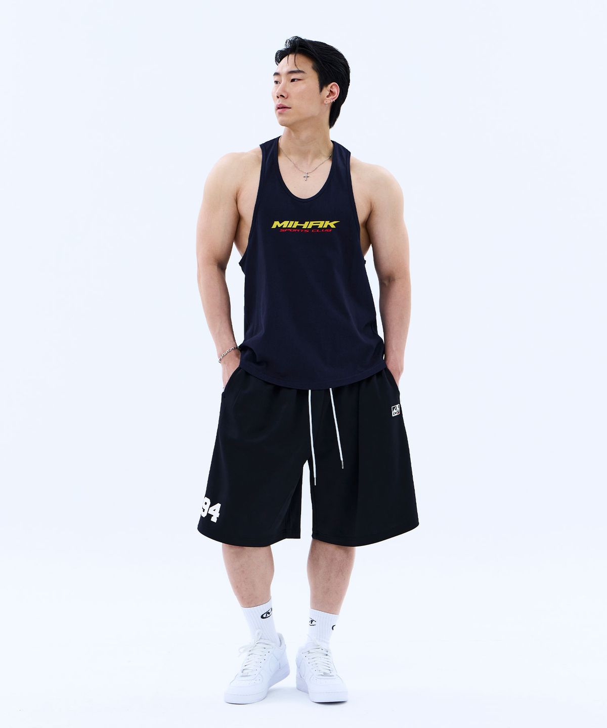 미학(MIHAK) 스폰서 로고 딥 슬리브리스 (NAVY)