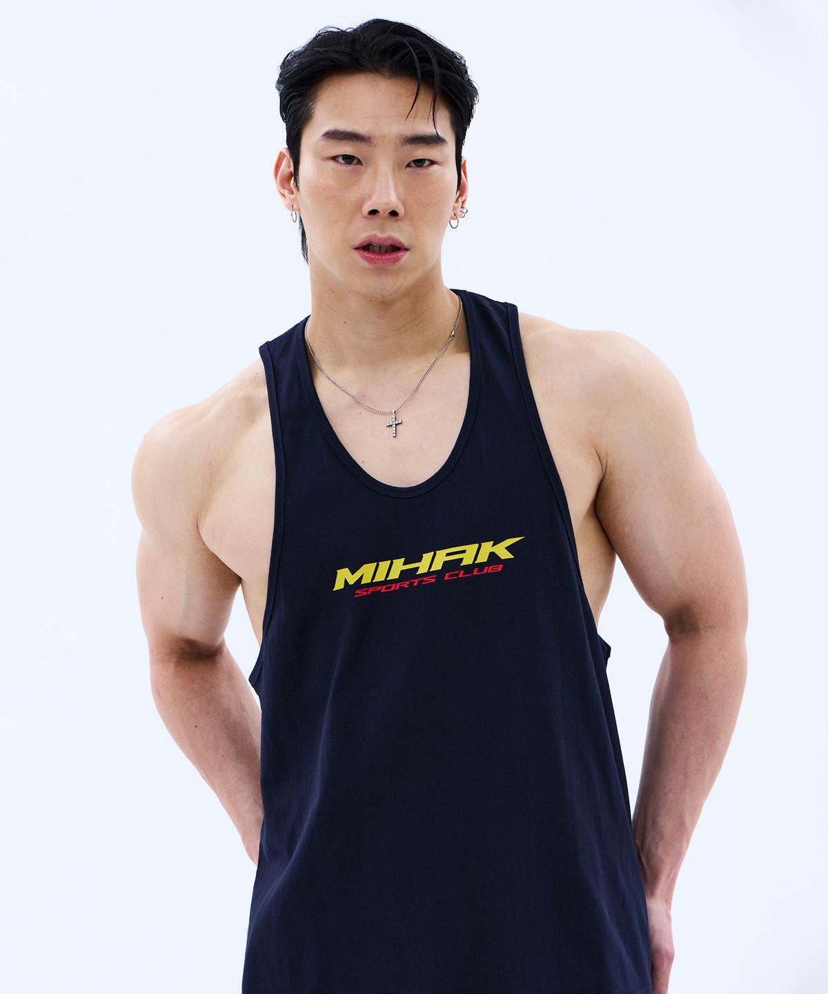 미학(MIHAK) 스폰서 로고 딥 슬리브리스 (NAVY)