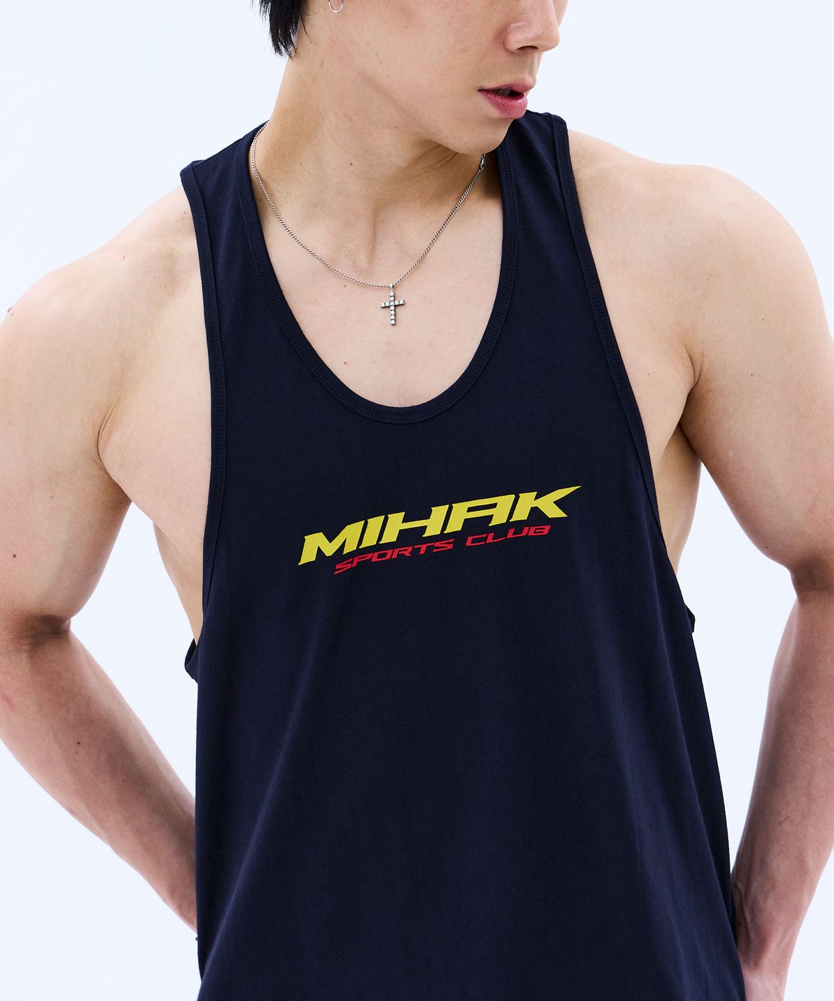 미학(MIHAK) 스폰서 로고 딥 슬리브리스 (NAVY)