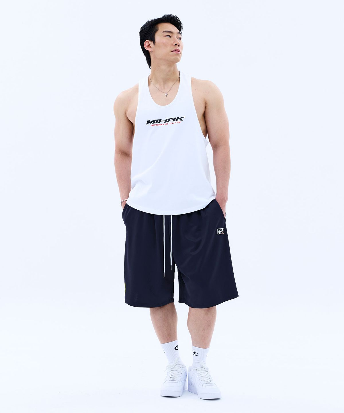 미학(MIHAK) 스폰서 로고 딥 슬리브리스 (WHITE)