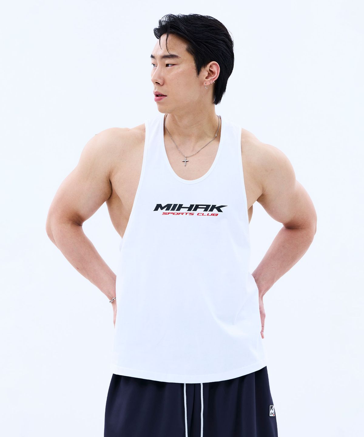 미학(MIHAK) 스폰서 로고 딥 슬리브리스 (WHITE)