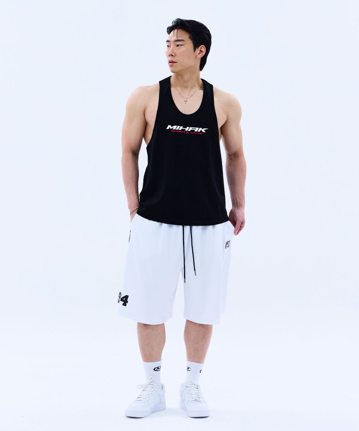 미학(MIHAK) 스폰서 로고 딥 슬리브리스 (BLACK)