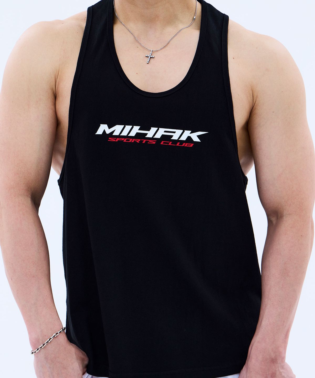 미학(MIHAK) 스폰서 로고 딥 슬리브리스 (BLACK)