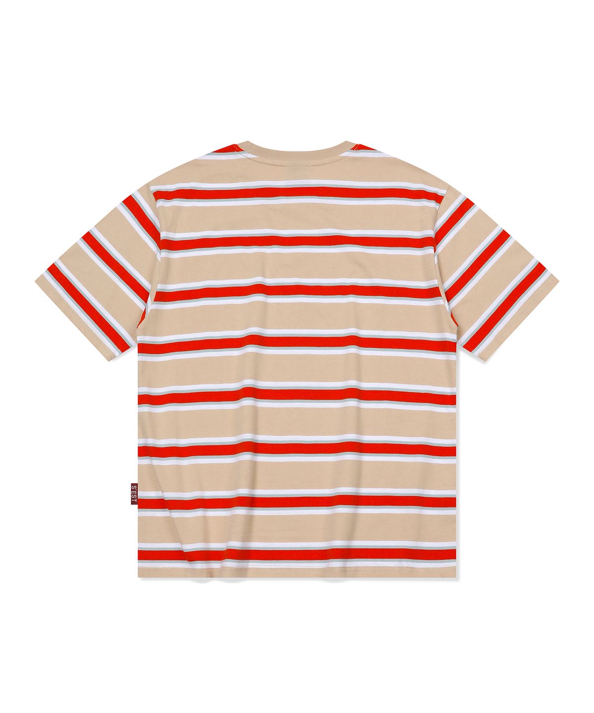 에스이에스티(S'EST) Multi Stripe T-shirts Beige