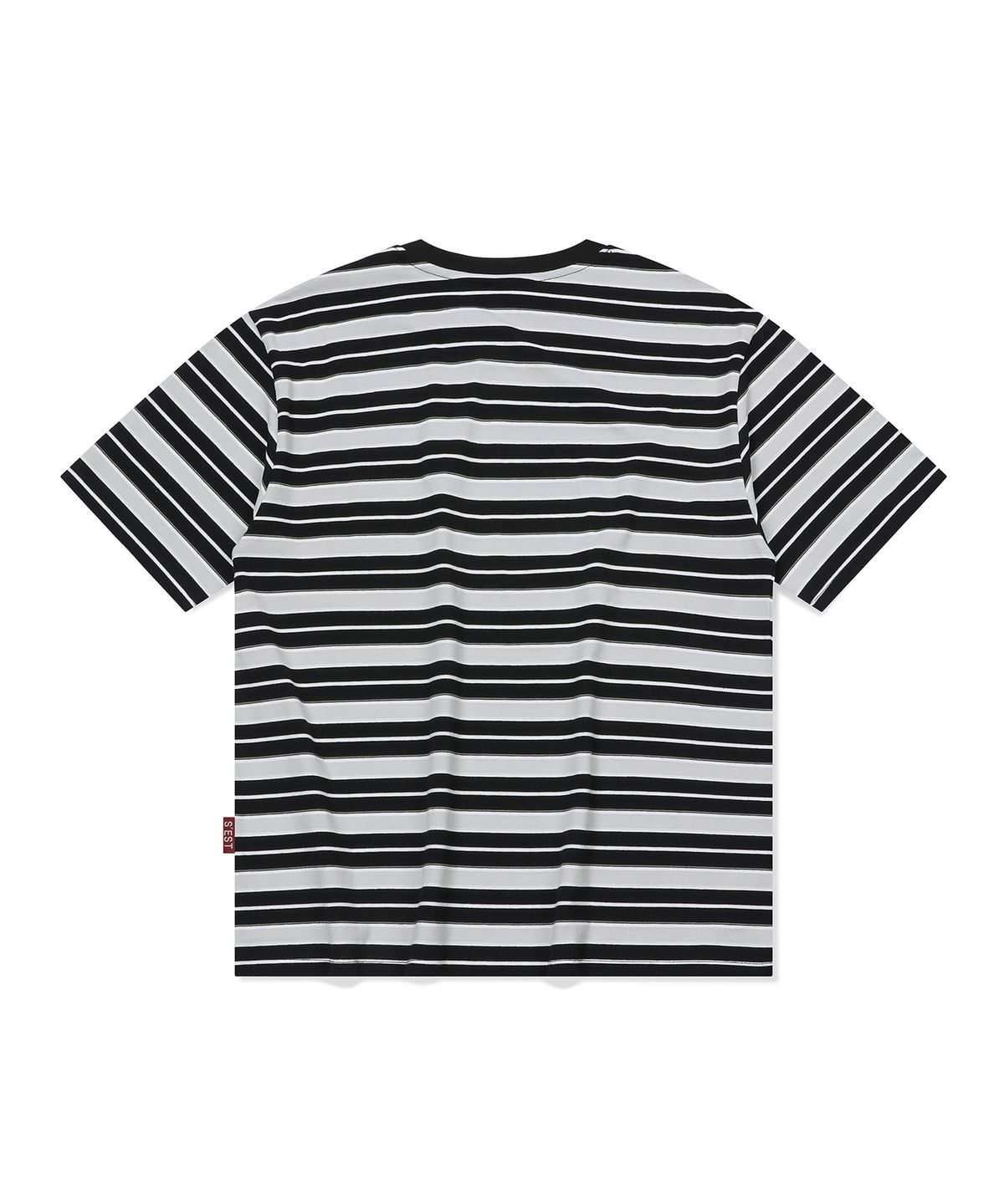 에스이에스티(S'EST) Multi Stripe T-shirts Black