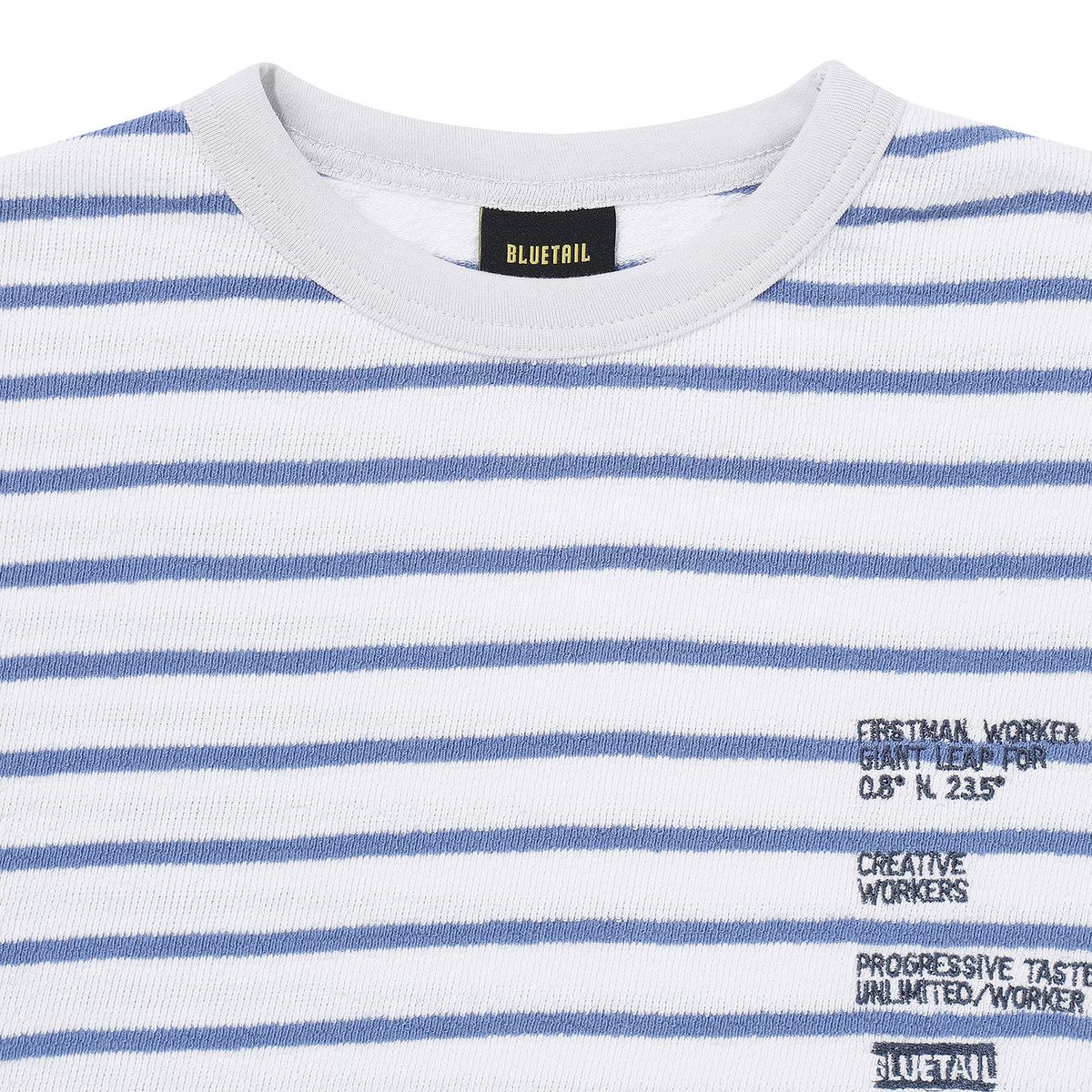 블루테일(BLUETAIL) AZG1TS01SB 스카이블루 스트라이프 티셔츠