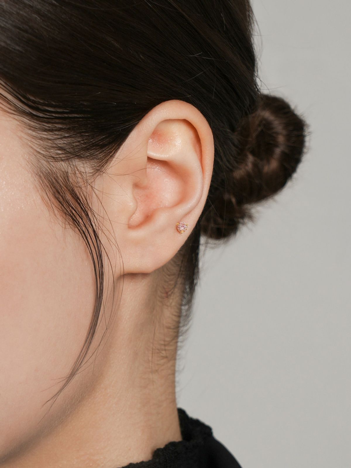미니멀피어싱(MINIMALPIERCING) [1mm/1.2mm]14K 인터널 모이사나이트 다이아 미니 삼각 라블렛 피어싱