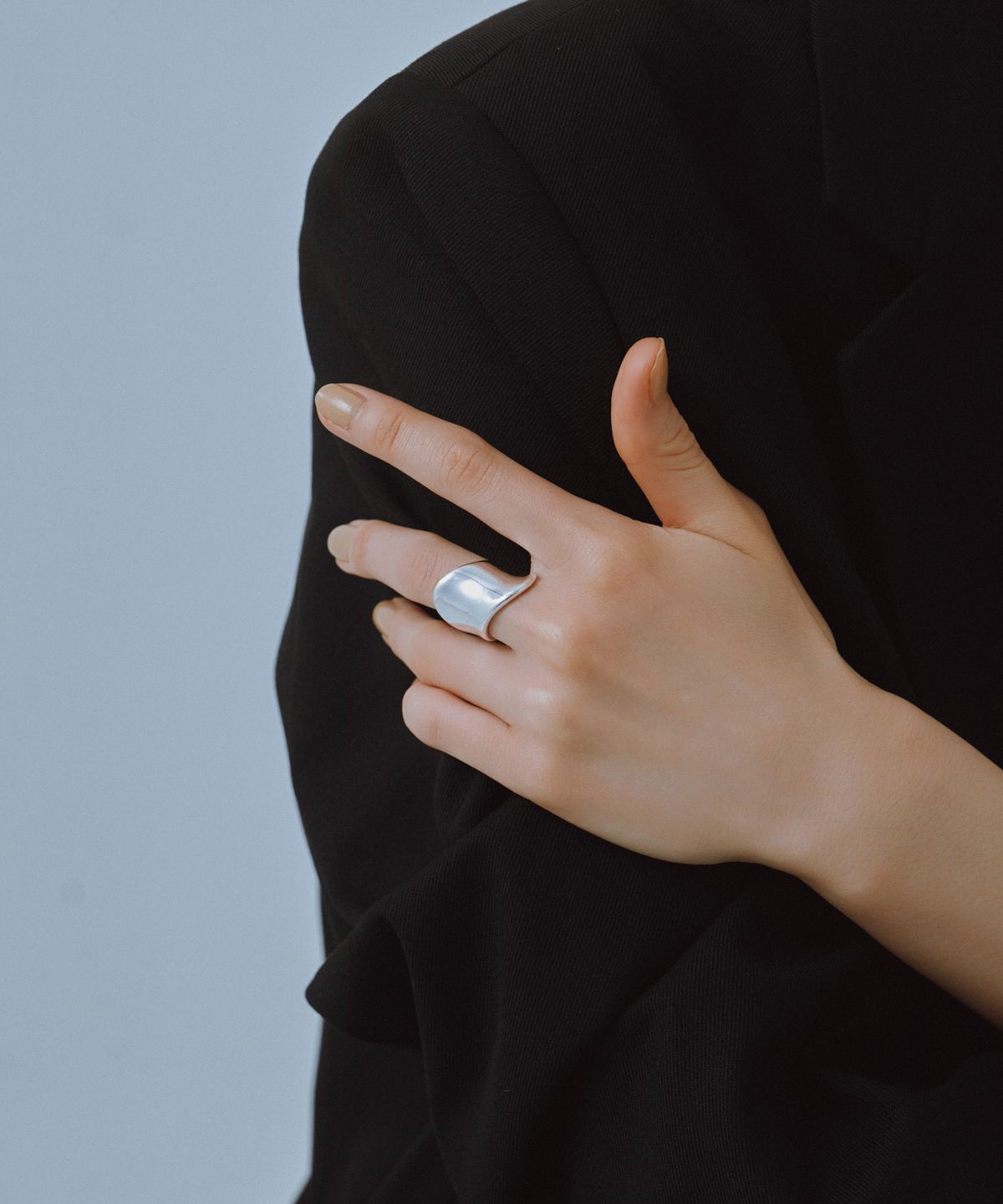 노비스도쿄(NOVICE TOKYO) 웨이브 링  Wave Ring［Stainless］/ Silver