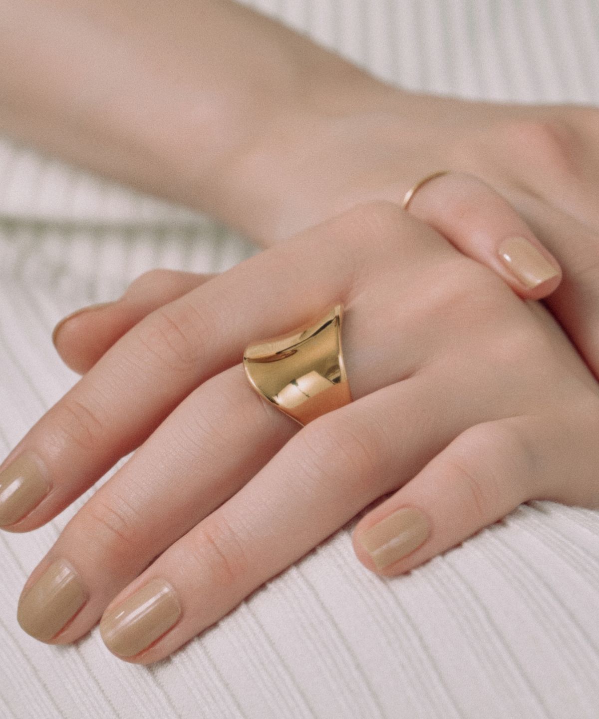 노비스도쿄(NOVICE TOKYO) 웨이브 링  Wave Ring［Stainless］/ Gold