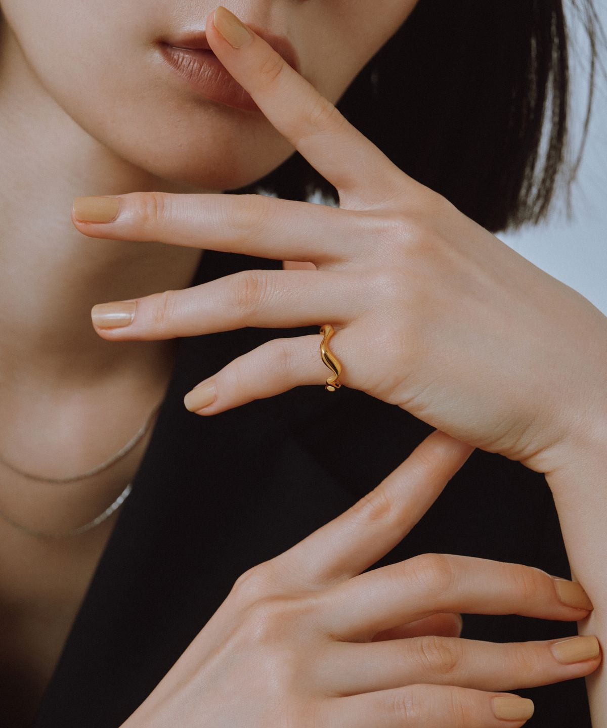 노비스도쿄(NOVICE TOKYO) 라바 핑키 링 Lava Pinky Ring［Stainless］/ Gold