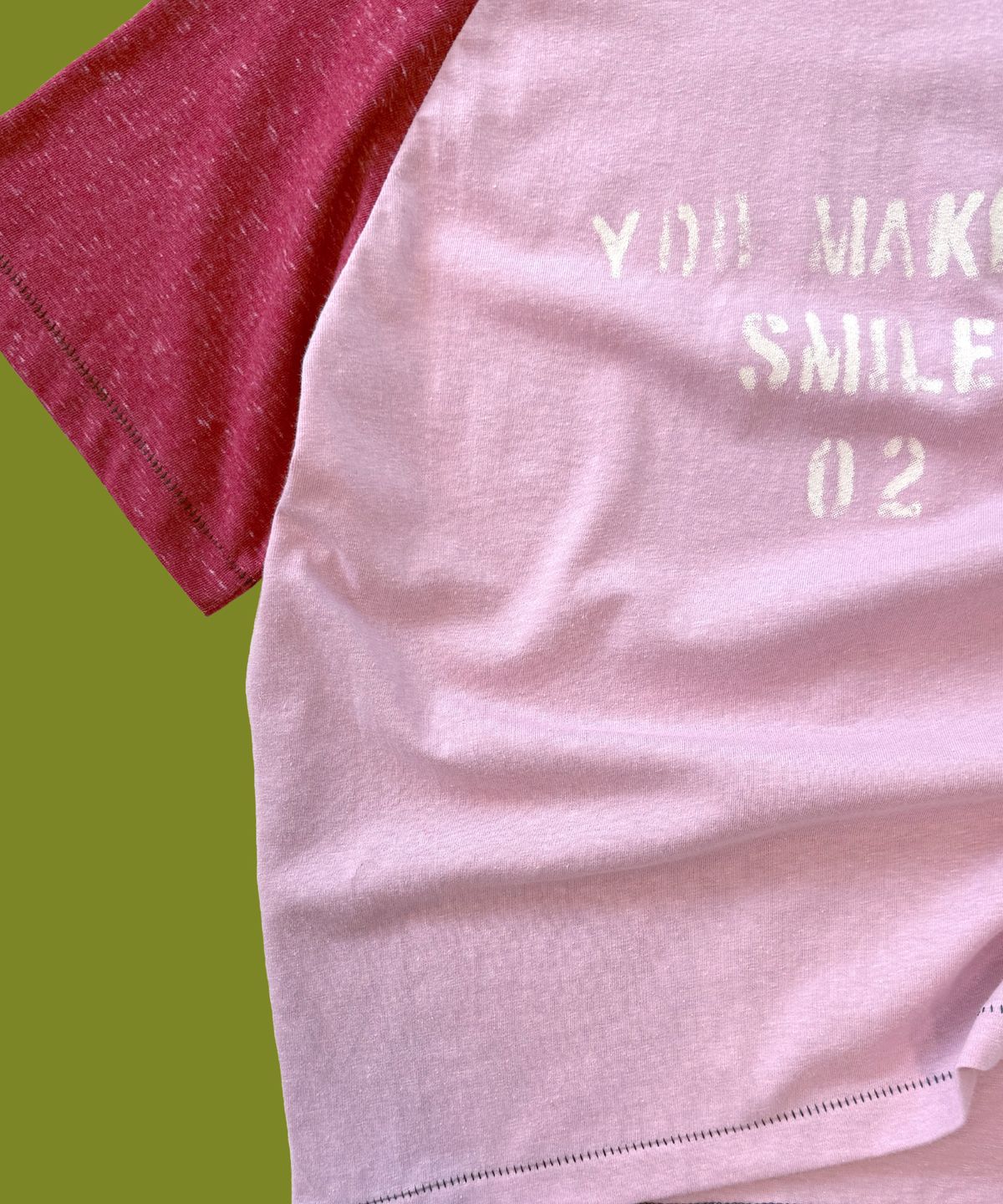 프리제(FRISE) SMILE raglan short sleeved-t, pink