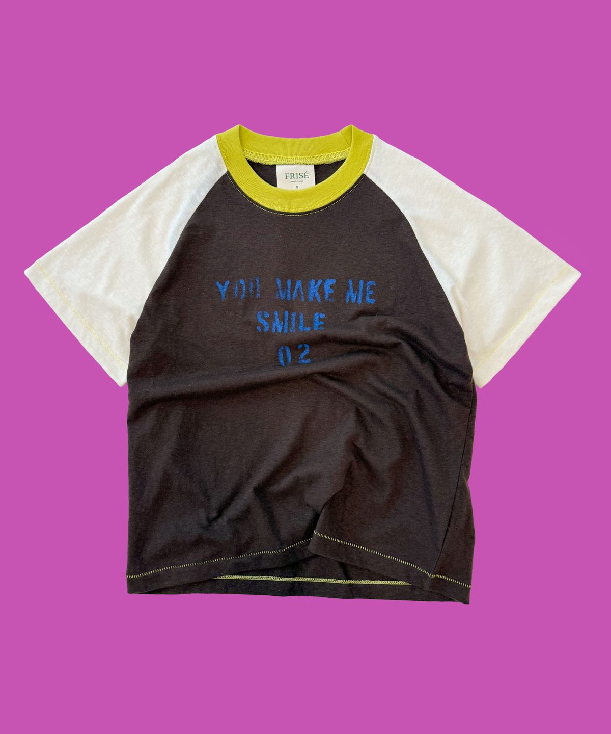 프리제(FRISE) SMILE raglan short sleeved-t, brown