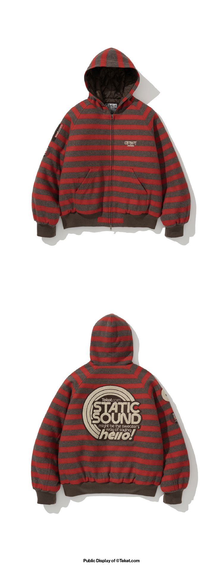 MUSINSA公式 | TEKET Static Sound Varsity Jacket Red