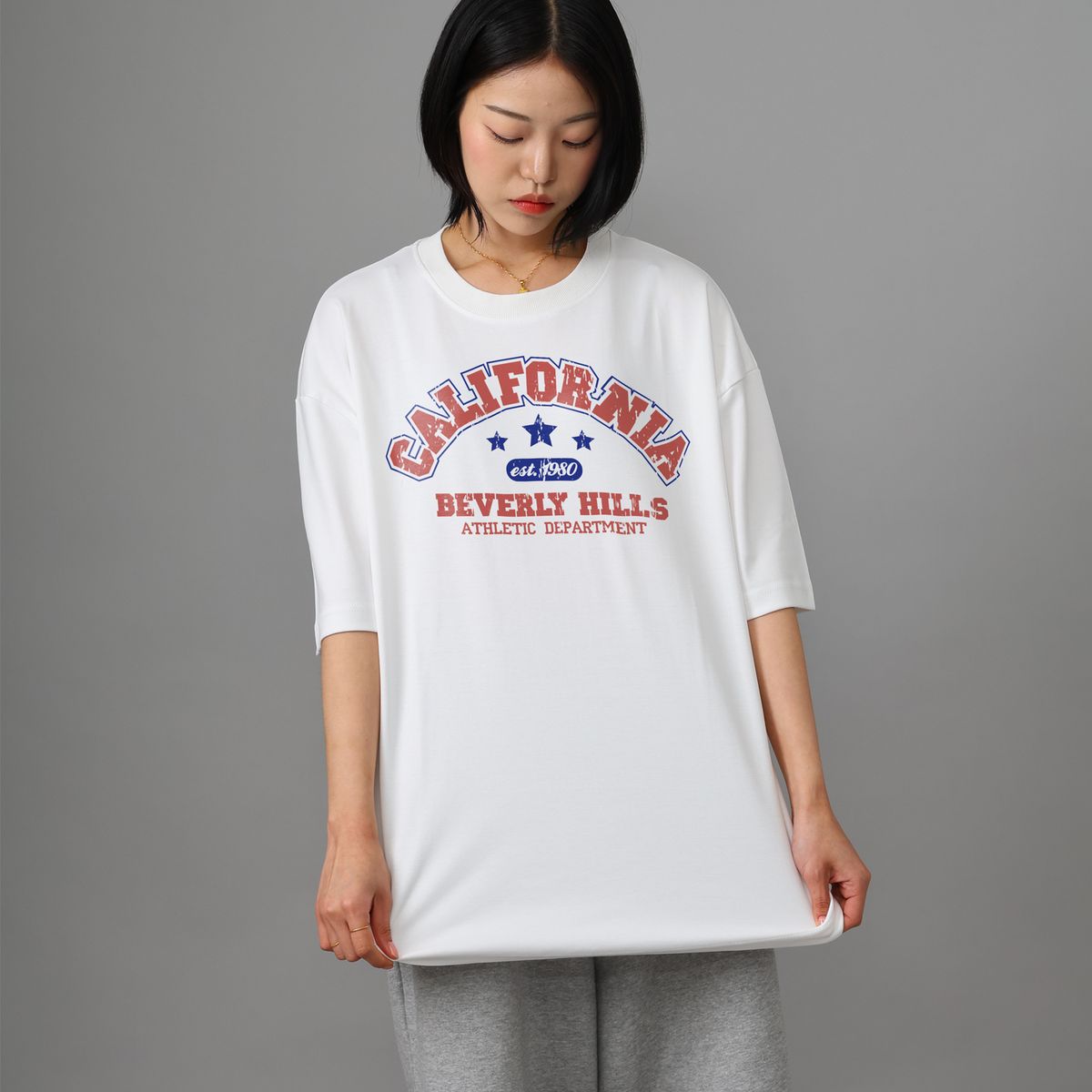 스타일릭스(STYLIX) 캘리포니아1980 순면 오버핏 반팔 티셔츠 4COLOR