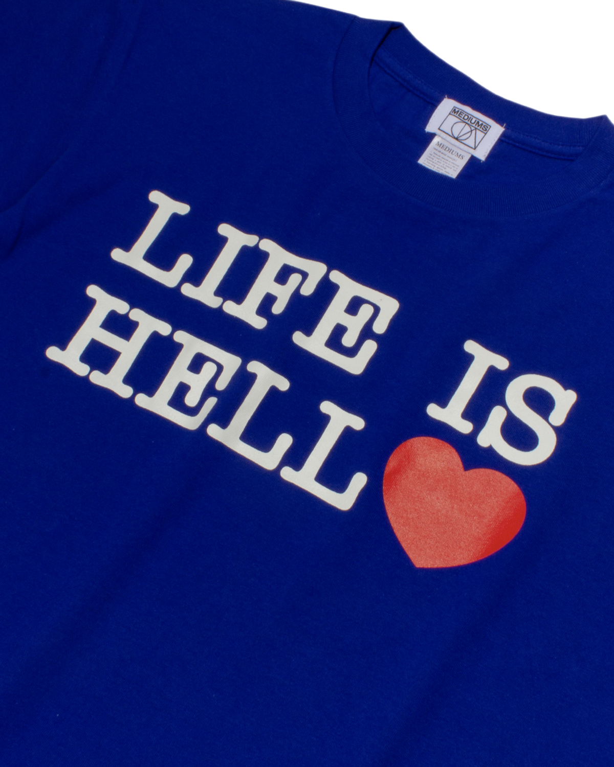 미디엄스(MEDIUMS) LIFE IS HELL Tee - Blue (라이프 이즈 헬 티셔츠)