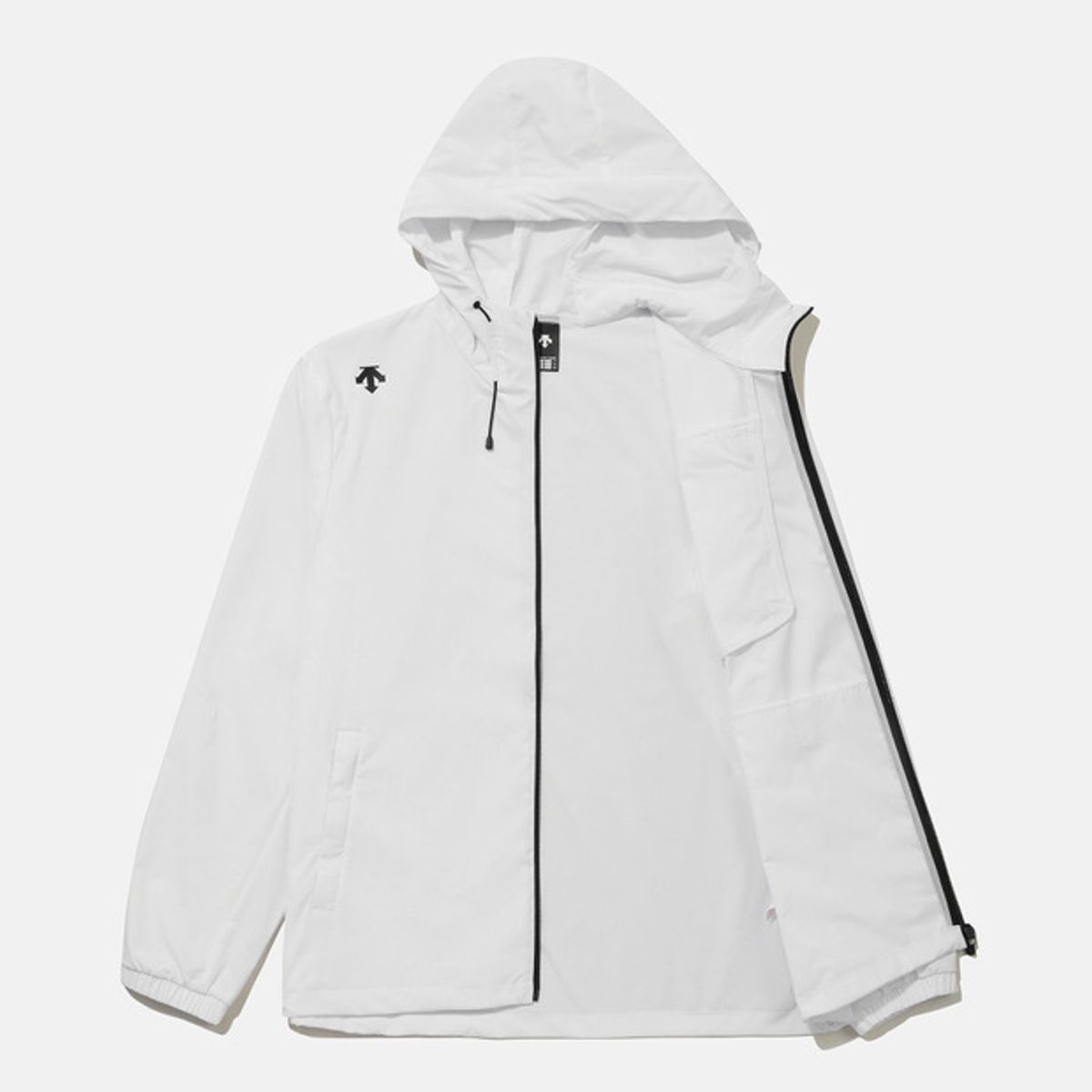 데상트(DESCENTE) 후드형 바람막이 자켓 화이트(SQ323UWB71)