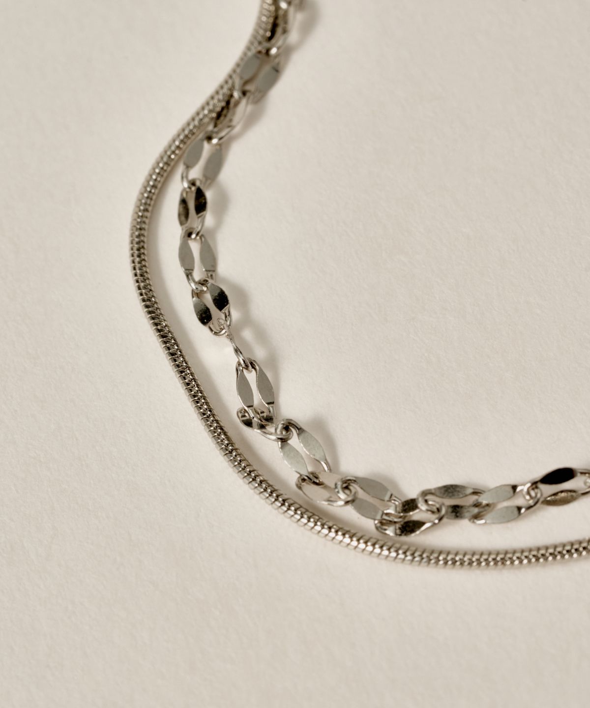 노비스도쿄(NOVICE TOKYO) 페탈 & 라운드 체인 팔찌 Petal & Round Chain Bracelet［Stainless］/ Silver