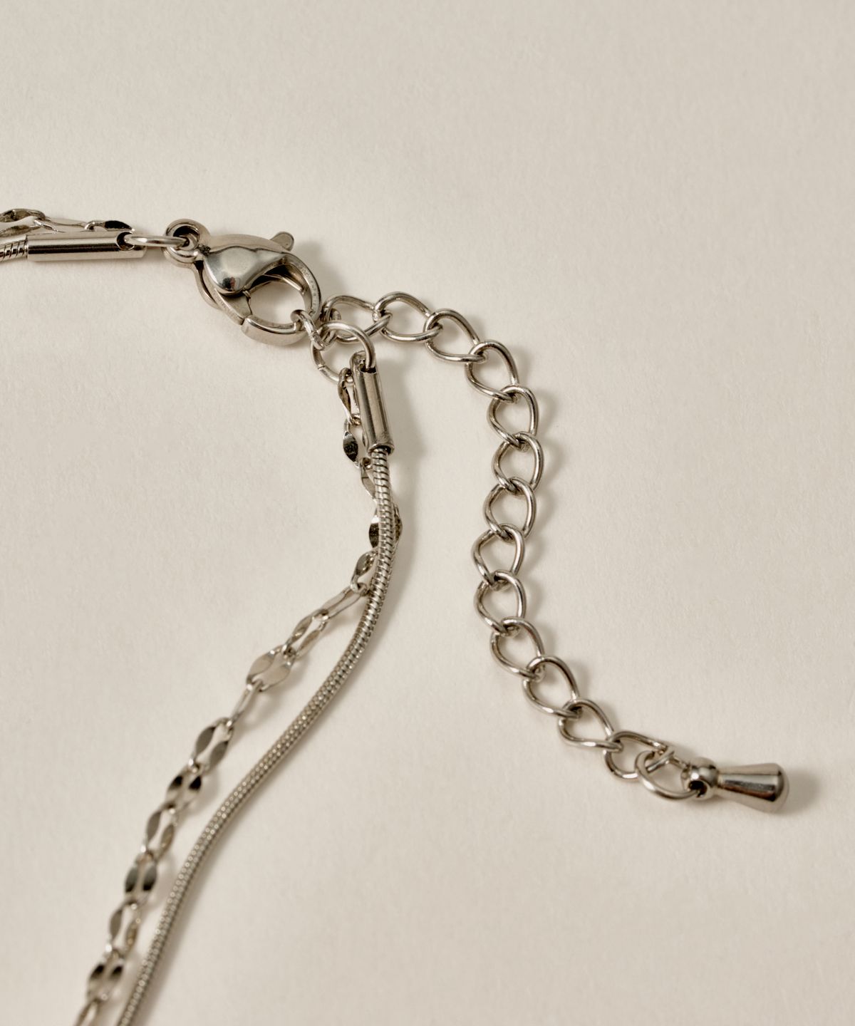 노비스도쿄(NOVICE TOKYO) 페탈 & 라운드 체인 팔찌 Petal & Round Chain Bracelet［Stainless］/ Silver