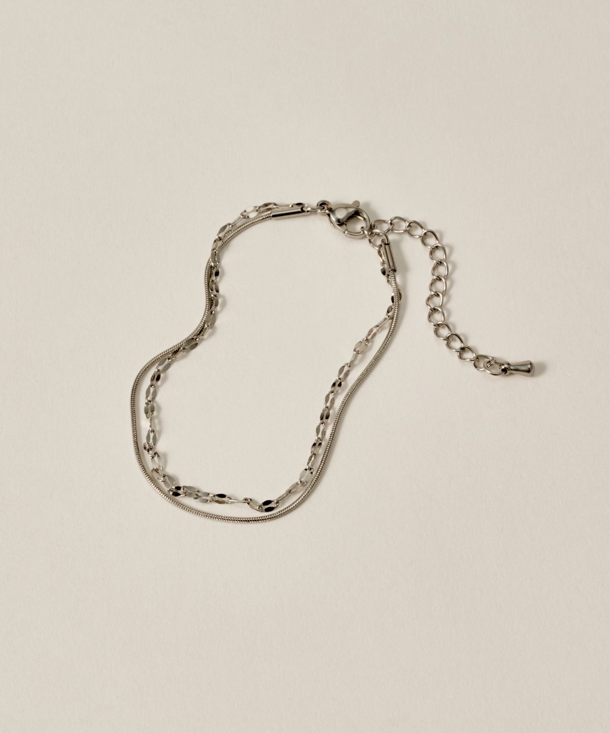 노비스도쿄(NOVICE TOKYO) 페탈 & 라운드 체인 팔찌 Petal & Round Chain Bracelet［Stainless］/ Silver