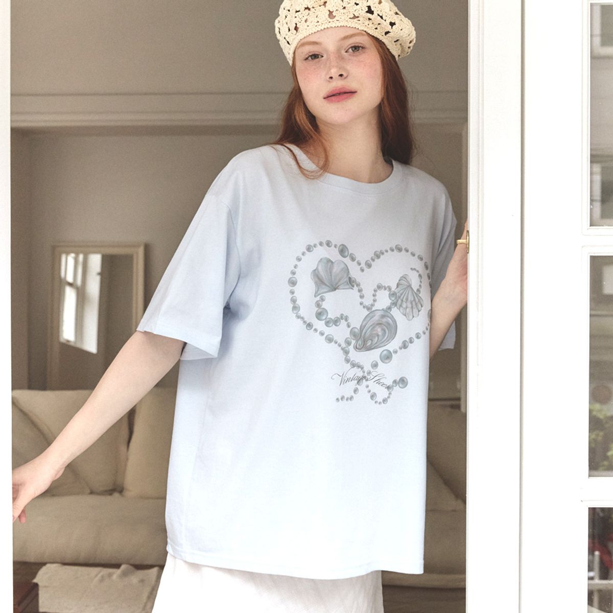 뮤즈무드(MUSEMOOD) vintage sheer Tee (티셔츠)