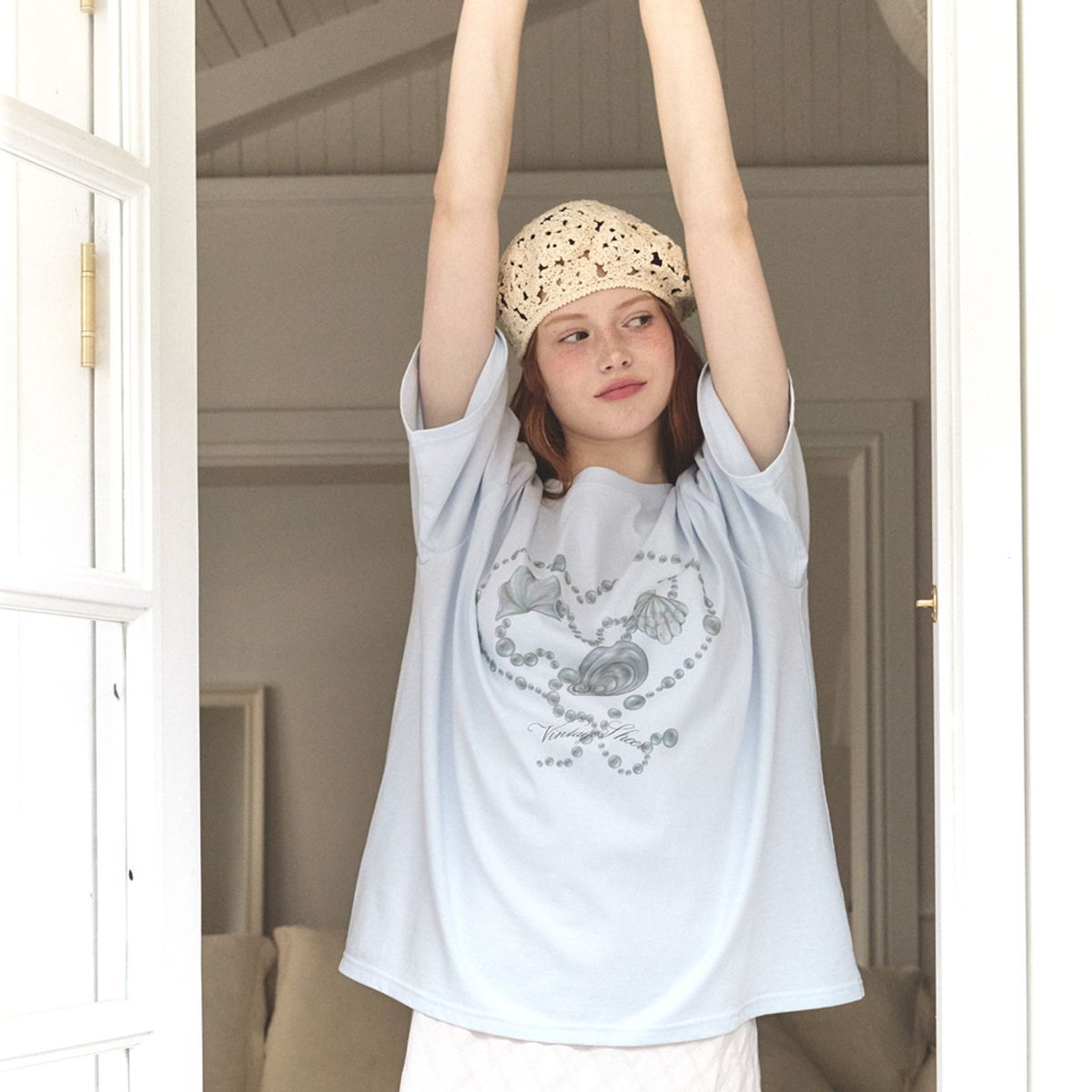 뮤즈무드(MUSEMOOD) vintage sheer Tee (티셔츠)