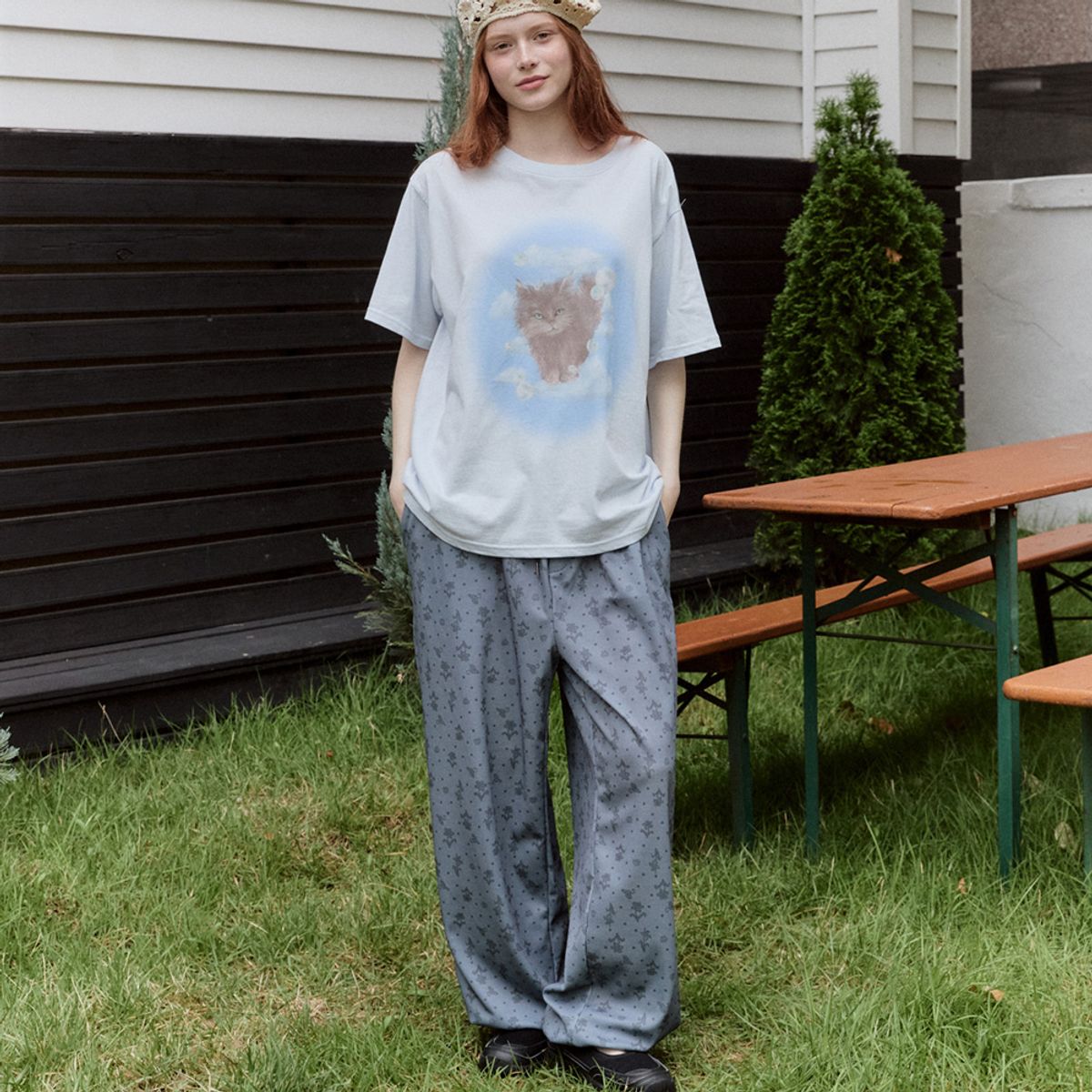 뮤즈무드(MUSEMOOD) Crochet 2-Way Jogger Wide Pants (조거팬츠)